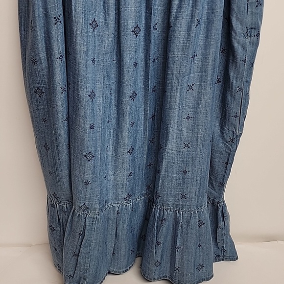 Ariat Blue Ruffled Elastic Tube Top Womens Sz M Paisley Print Dress Country Girl - Picture 10 of 14